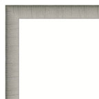 Miroir de porte élégant encadré brossé étain 17" x 51" - Amanti Art : Cadre en polystyrène, quincaillerie de montage incluse
