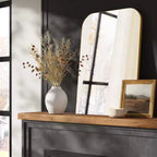 Miroir de cheminée Infinity 24" x 36" en laiton - Threshold™ : Résistant à la rouille, Fixation murale, Décor moderne