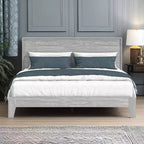 Galano Queen Payne Luxe Bed with Headboard  Dusty Grey Oak