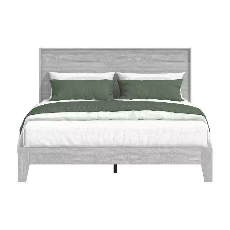 Lit de luxe Galano Queen Payne avec tête de lit Chêne gris poussiéreux