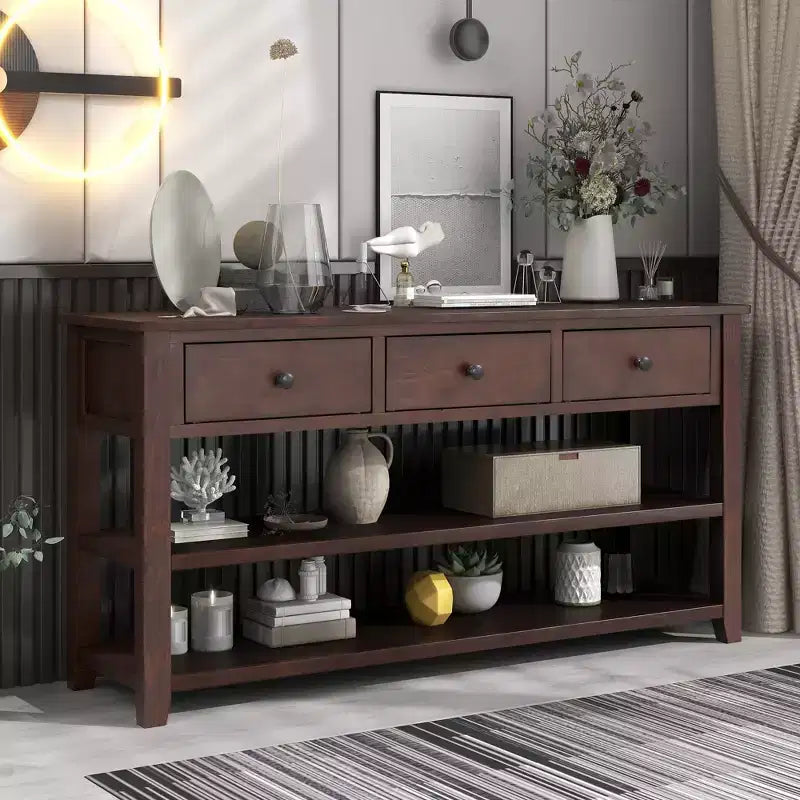 Console GDFStudio Peggy 50 avec tiroirs et étagères ouvertes