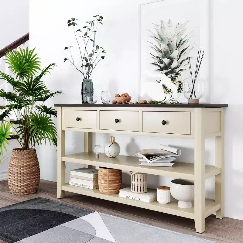 Console GDFStudio Peggy 50 avec tiroirs et étagères ouvertes