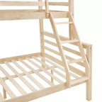 Lit superposé MAYEERTY deux places avec échelle, cadre en bois avec barrière de sécurité haute pour enfants, pas besoin de sommier.