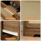 Commode à 12 tiroirs pour chambre, commode moderne en rotin, meuble de rangement en bois avec tiroirs et poignées, pour chambre d'enfant, entrée, salon