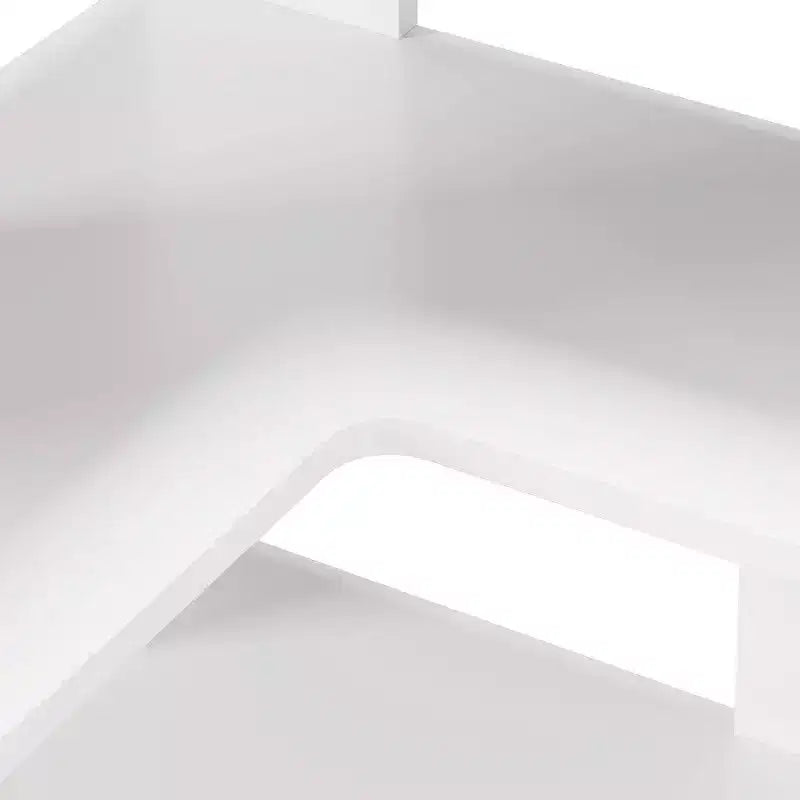 Étagère d'angle Karl, blanche, 6 niveaux, en forme de L