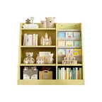 Okak Étagère à livres pour enfants de 89 cm, Petite étagère à livres avec 4 niveaux, Étagère échelle pour chambre d'enfant, salon, salle de jeux, jaune