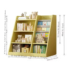 Okak Étagère à livres pour enfants de 89 cm, Petite étagère à livres avec 4 niveaux, Étagère échelle pour chambre d'enfant, salon, salle de jeux, jaune