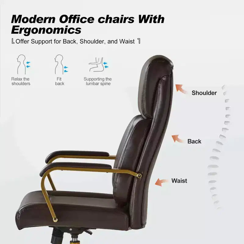 Chaise de bureau ergonomique pivotante à 360 degrés Norbert Mid-century avec support lombaire | HULALA HOME