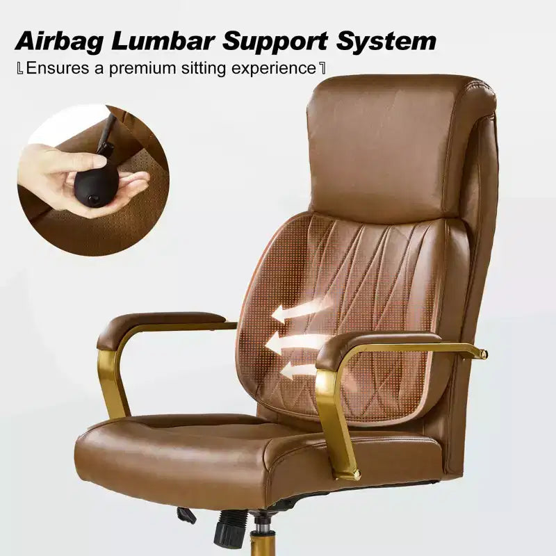 Chaise de bureau ergonomique pivotante à 360 degrés Norbert Mid-century avec support lombaire | HULALA HOME