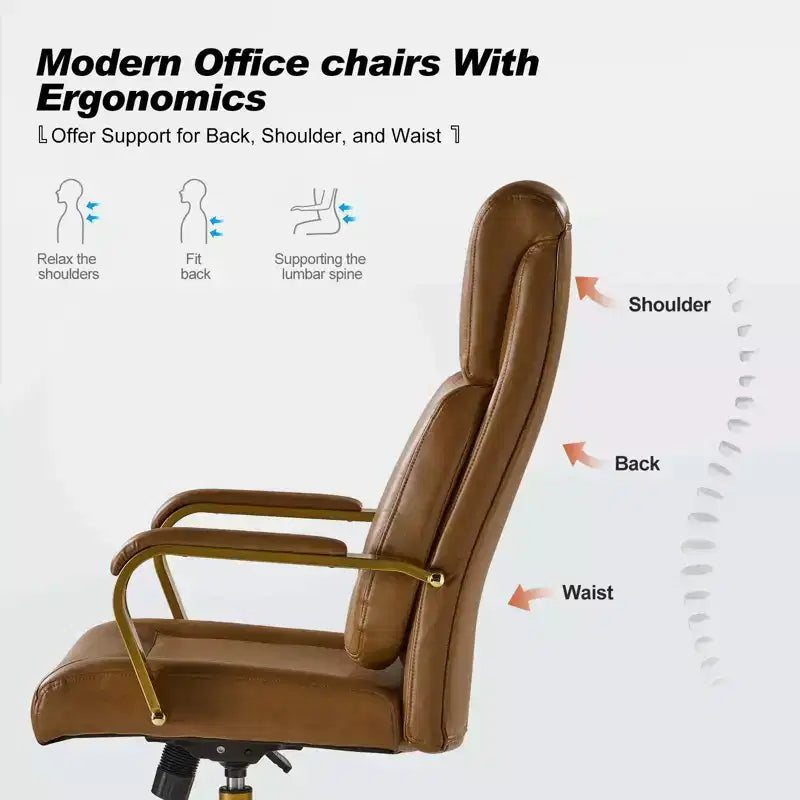 Chaise de bureau ergonomique pivotante à 360 degrés Norbert Mid-century avec support lombaire | HULALA HOME