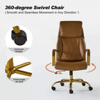 Chaise de bureau ergonomique pivotante à 360 degrés Norbert Mid-century avec support lombaire | HULALA HOME