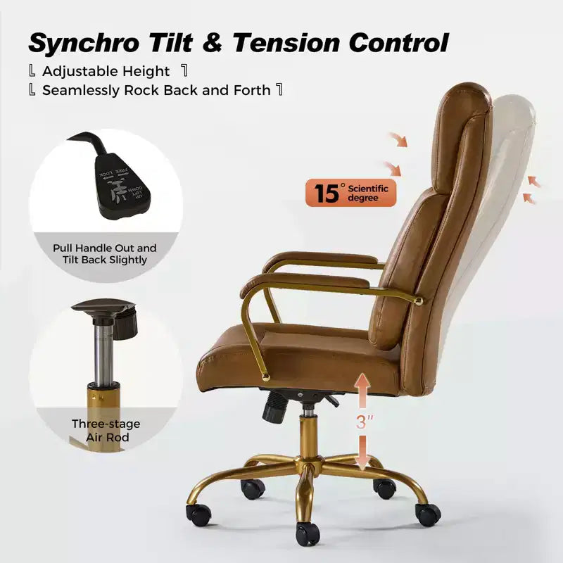Chaise de bureau ergonomique pivotante à 360 degrés Norbert Mid-century avec support lombaire | HULALA HOME