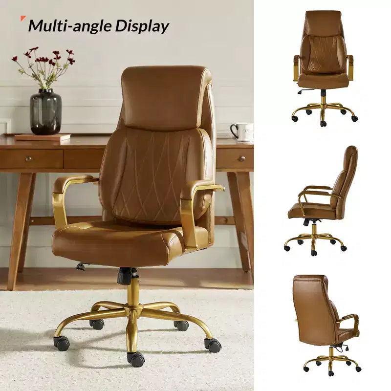 Chaise de bureau ergonomique pivotante à 360 degrés Norbert Mid-century avec support lombaire | HULALA HOME