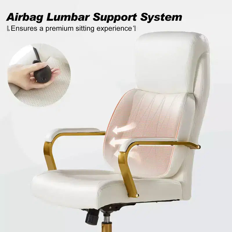 Chaise de bureau ergonomique pivotante à 360 degrés Norbert Mid-century avec support lombaire | HULALA HOME