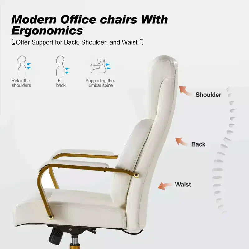 Chaise de bureau ergonomique pivotante à 360 degrés Norbert Mid-century avec support lombaire | HULALA HOME