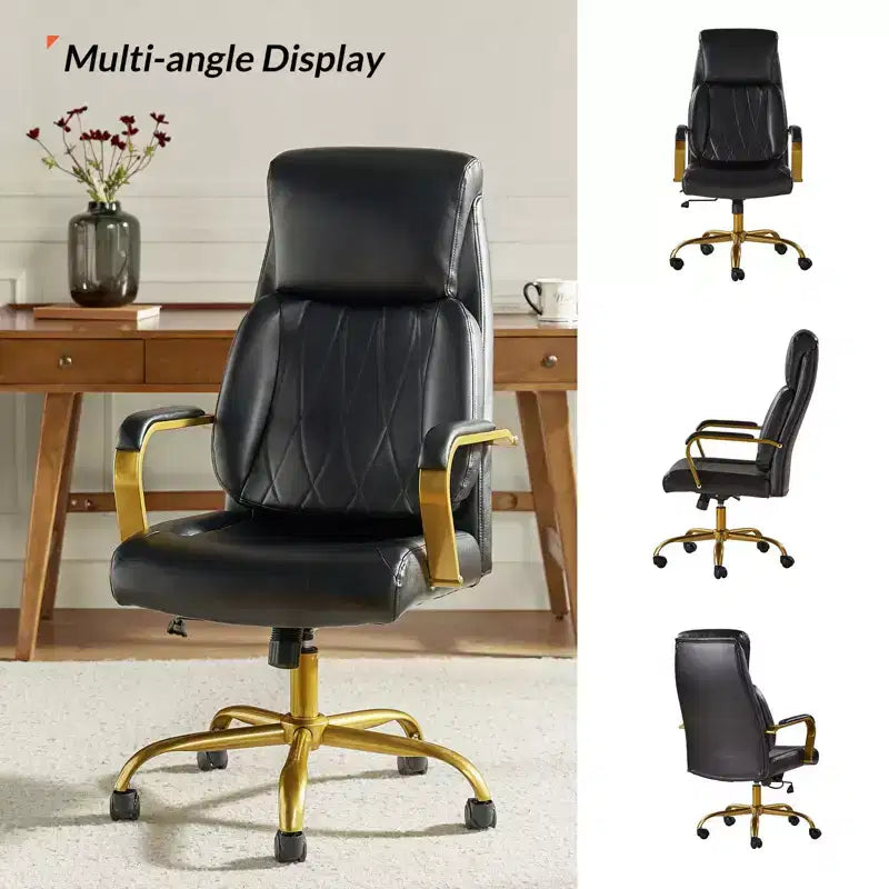 Chaise de bureau ergonomique pivotante à 360 degrés Norbert Mid-century avec support lombaire | HULALA HOME