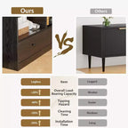 Meuble TV de 178 cm pour TV jusqu'à 203 cm, Console multimédia en bois avec 3 tiroirs de rangement et 3 étagères ouvertes pour salon et chambre