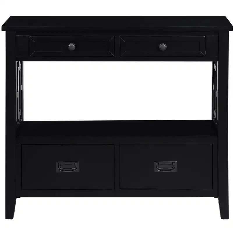 Okak Meuble d'appoint 36 po, Buffet avec 4 tiroirs et 1 étagère ouverte, Armoire de rangement pour salon, salle à manger, cuisine