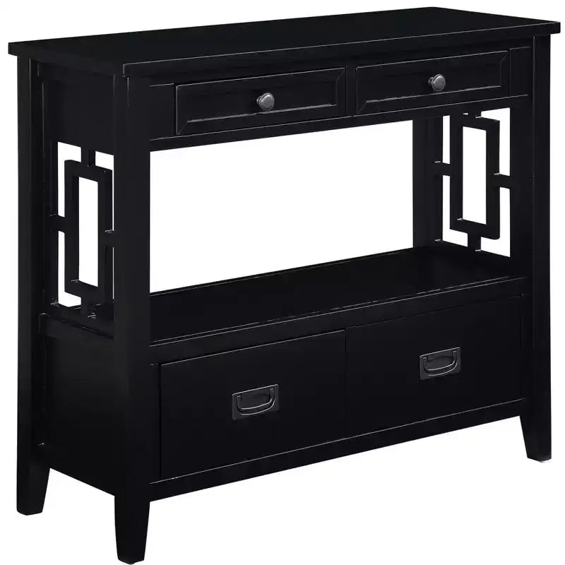 Okak Meuble d'appoint 36 po, Buffet avec 4 tiroirs et 1 étagère ouverte, Armoire de rangement pour salon, salle à manger, cuisine