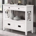 Okak Meuble d'appoint 36 po, Buffet avec 4 tiroirs et 1 étagère ouverte, Armoire de rangement pour salon, salle à manger, cuisine