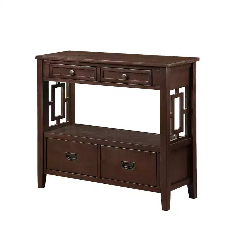 Okak Meuble d'appoint 36 po, Buffet avec 4 tiroirs et 1 étagère ouverte, Armoire de rangement pour salon, salle à manger, cuisine