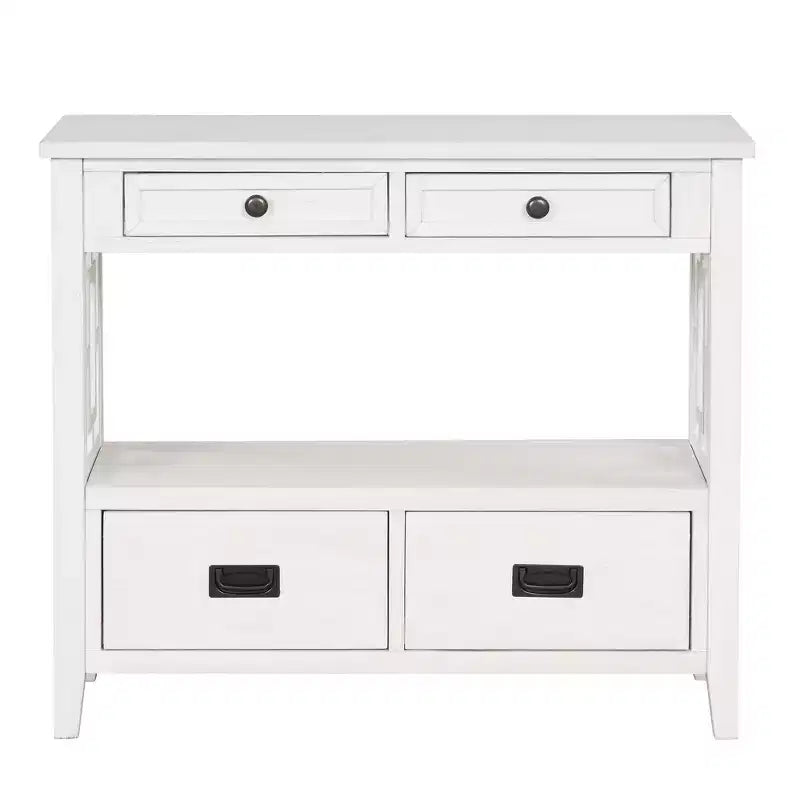 Okak Meuble d'appoint 36 po, Buffet avec 4 tiroirs et 1 étagère ouverte, Armoire de rangement pour salon, salle à manger, cuisine