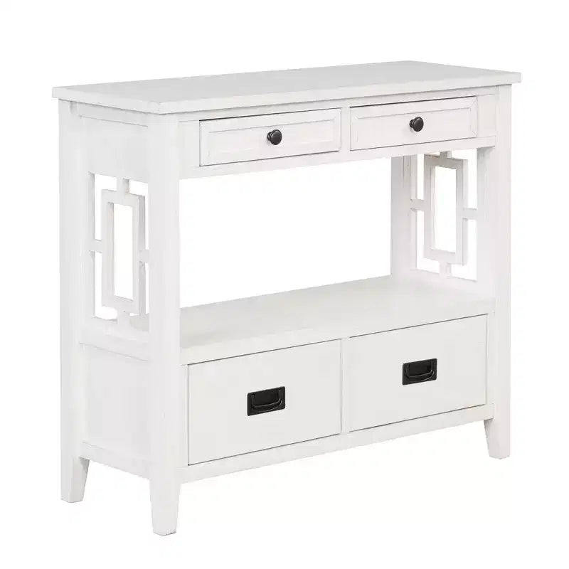 Okak Meuble d'appoint 36 po, Buffet avec 4 tiroirs et 1 étagère ouverte, Armoire de rangement pour salon, salle à manger, cuisine