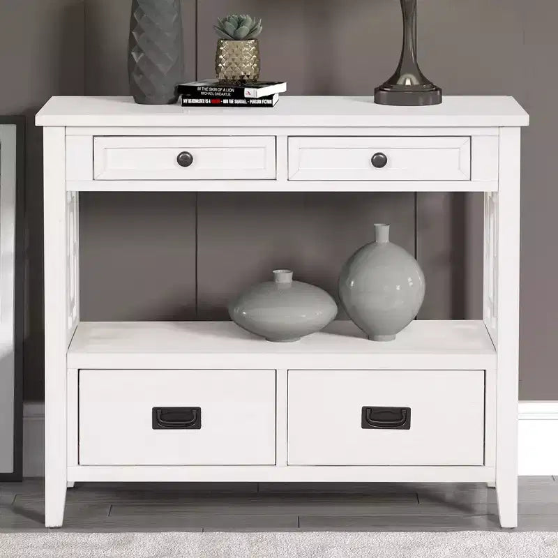 Okak Meuble d'appoint 36 po, Buffet avec 4 tiroirs et 1 étagère ouverte, Armoire de rangement pour salon, salle à manger, cuisine