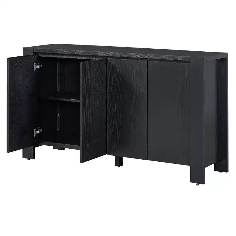 Meuble buffet rétro Okak, armoire d'appoint avec 4 portes et 4 étagères, meuble de rangement pour salon, entrée, couloir, bureau