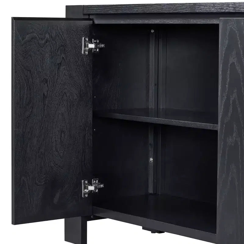 Meuble buffet rétro Okak, armoire d'appoint avec 4 portes et 4 étagères, meuble de rangement pour salon, entrée, couloir, bureau