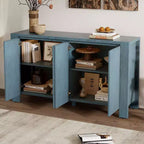 Meuble buffet rétro Okak, armoire d'appoint avec 4 portes et 4 étagères, meuble de rangement pour salon, entrée, couloir, bureau