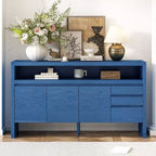Meuble de rangement Okak de 60 pouces, buffet avec 3 portes et 3 tiroirs, meuble de rangement pour salon, salle à manger, cuisine