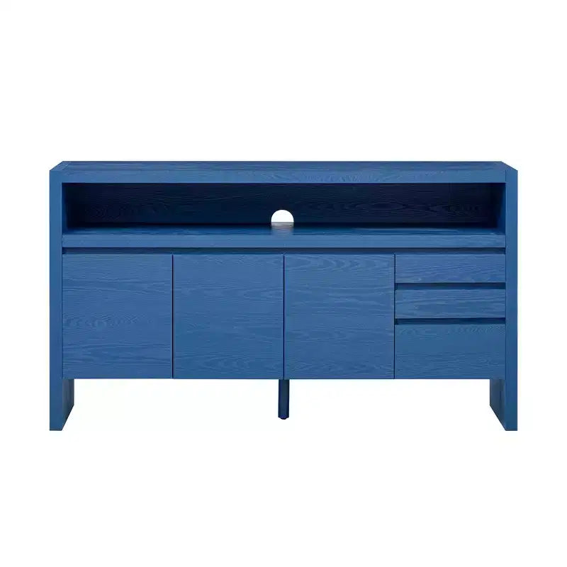 Meuble de rangement Okak de 60 pouces, buffet avec 3 portes et 3 tiroirs, meuble de rangement pour salon, salle à manger, cuisine
