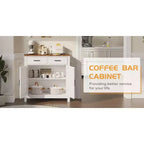 Meuble de buffet Okak Farmhouse, buffet avec 2 portes et 2 tiroirs, meuble de rangement pour salon, salle à manger, cuisine