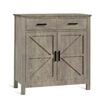 Meuble de buffet Okak Farmhouse, buffet avec 2 portes et 2 tiroirs, meuble de rangement pour salon, salle à manger, cuisine