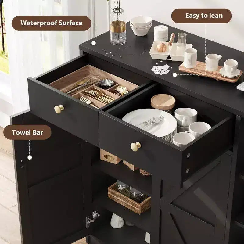 Coolmee Meuble à chaussures avec portes et tiroirs, rangement à chaussures de 106,7 cm de haut avec 3 étagères réglables et base stable, étagère à chaussures 4 niveaux