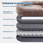 Lit pour humain et animaux de compagnie 67x43x8, aucun assemblage requis, fausse fourrure moelleuse lavable, lit orthopédique pour chien avec oreiller moelleux, poche latérale