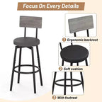 Ensemble de salle à manger Zevemomo pour 4, ensemble de table de bar 5 pièces, table haute de hauteur de comptoir avec 4 tabourets rembourrés en PU, pour petit espace, gris