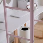 Lit mezzanine complet Karl Home avec escalier, lit superposé individuel en métal avec barrières de sécurité et 2 échelles latérales, pas besoin de sommier tapissier
