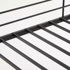 Lit mezzanine complet Karl Home avec escalier, lit superposé individuel en métal avec barrières de sécurité et 2 échelles latérales, pas besoin de sommier tapissier