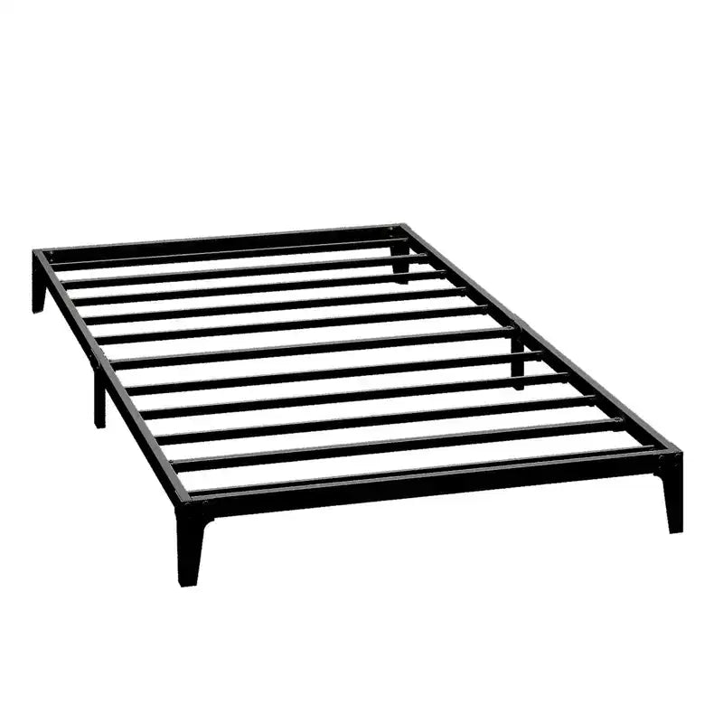 Cadre de lit double/double/grand format de 6/12,6 pouces, cadre de lit plateforme en métal robuste avec support à lattes et pieds en fer durables