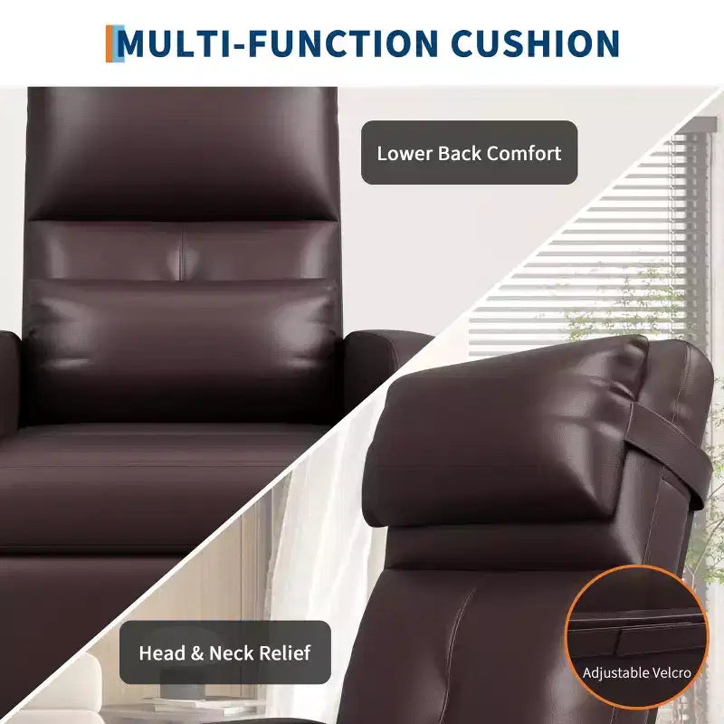 Fauteuil Inclinable Électrique, Fauteuil Relaxation Électrique Réglable Ergonomique en Cuir PU Sur-rembourré, Dossier Haut, Siège Rembourré, Siège de Cinéma Maison