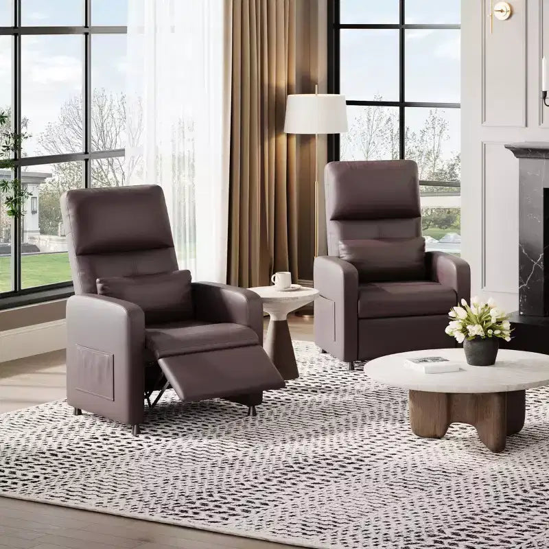Fauteuil Inclinable Électrique, Fauteuil Relaxation Électrique Réglable Ergonomique en Cuir PU Sur-rembourré, Dossier Haut, Siège Rembourré, Siège de Cinéma Maison