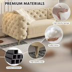 Canapé convertible 3-en-1 Whisen 97.7, assise profonde 28.4 avec capitonnage, 4 places avec pouf