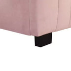Bellemave Cadre de lit jumeau avec lit gigogne, Cadre de lit rembourré en velours, Lit plateforme rembourré jumeau pour enfants adolescents adultes rose