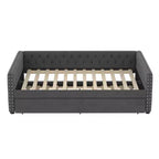 Bellemave Lit de jour double avec lit gigogne, canapé-lit double, lit de repos avec lit gigogne pour adultes, enfants, filles, adolescents, gris