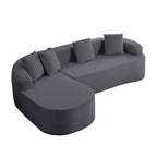 Mjkone Canapé d'angle en chenille 99'' avec méridienne incurvée, canapé 3 places Cloud moderne
