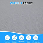 Mjkone Canapé d'angle en chenille 99'' avec méridienne incurvée, canapé 3 places Cloud moderne