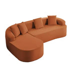 Mjkone Canapé d'angle en chenille 99'' avec méridienne incurvée, canapé 3 places Cloud moderne