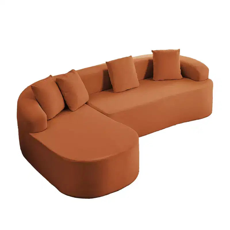 Mjkone Canapé d'angle en chenille 99'' avec méridienne incurvée, canapé 3 places Cloud moderne